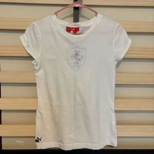 Women's Ferrari Puma White Crew Neck Tee Official Supplier Scuderia
